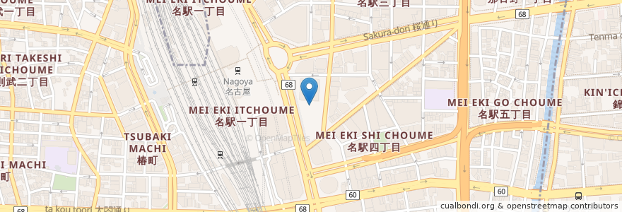 Mapa de ubicacion de cova en Jepun, 愛知県, 名古屋市, 中村区.