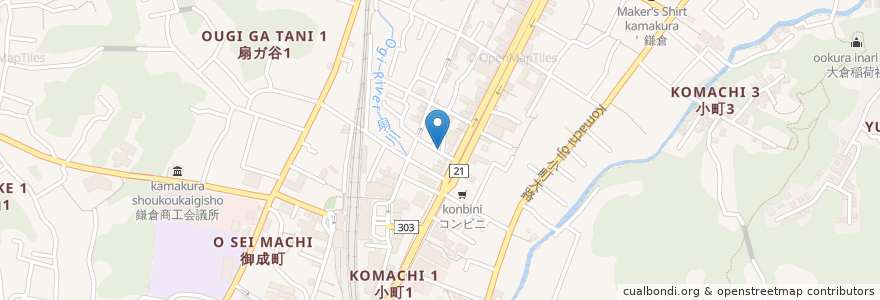 Mapa de ubicacion de 豊島屋菓寮 en Japan, 神奈川県, 鎌倉市.