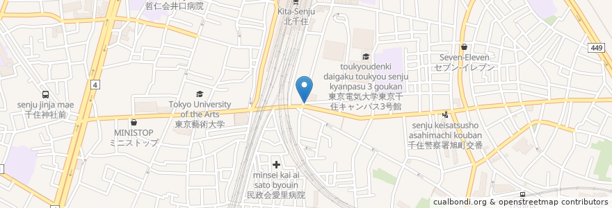 Mapa de ubicacion de れんげ en 日本, 東京都, 足立区.