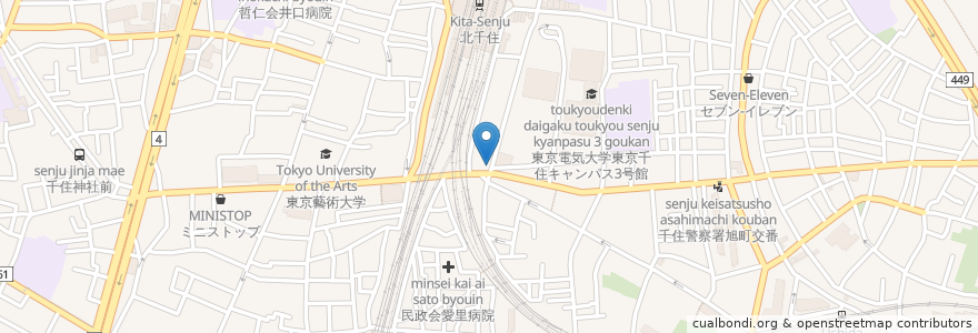 Mapa de ubicacion de とめだて en ژاپن, 東京都, 足立区.