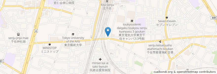 Mapa de ubicacion de Dice en 日本, 東京都, 足立区.