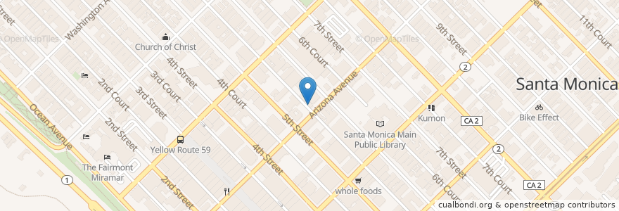 Mapa de ubicacion de Elliott Fishlyn D D S en Amerika Birleşik Devletleri, Kaliforniya, Los Angeles County.