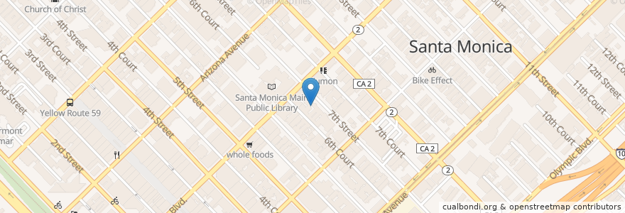 Mapa de ubicacion de Santa Monica Esthetic Dentistry en Estados Unidos Da América, Califórnia, Los Angeles County.