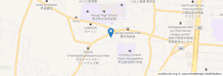 Mapa de ubicacion de 光ヶ丘医院 en Japón, Prefectura De Kanagawa, 厚木市.