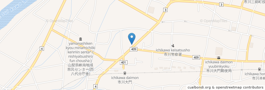 Mapa de ubicacion de エッソ en 日本, 山梨県, 西八代郡, 市川三郷町.