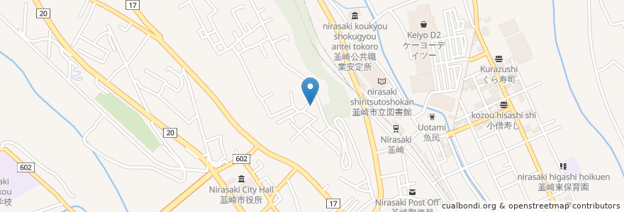 Mapa de ubicacion de 韮崎市営火葬場 en Giappone, Prefettura Di Yamanashi, 韮崎市.