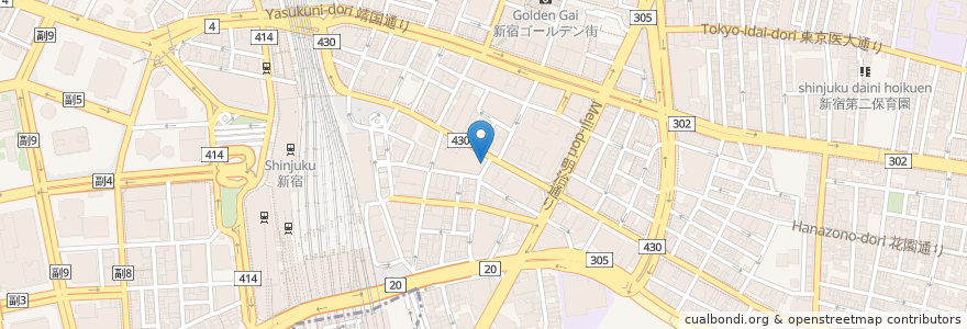 Mapa de ubicacion de メンチーズ en Japon, Tokyo, Shinjuku.