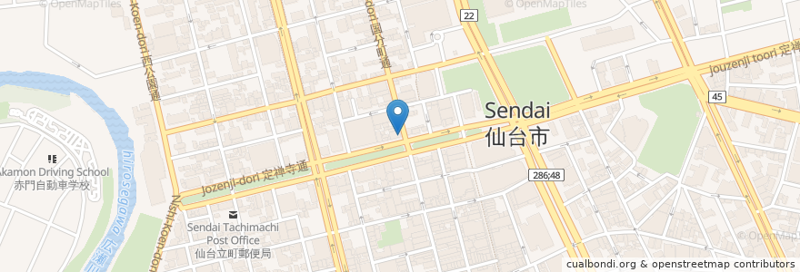 Mapa de ubicacion de 四季料理 安田 en اليابان, 宮城県, 仙台市, 青葉区.