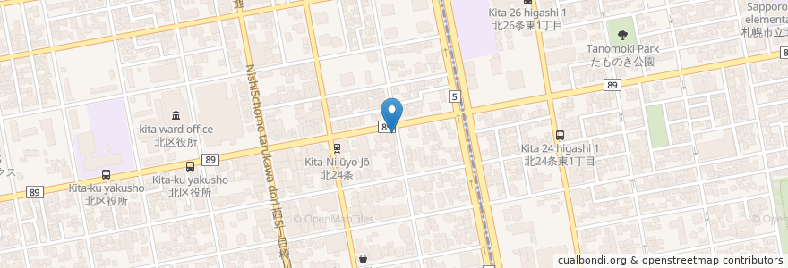 Mapa de ubicacion de お父さんの台所カマソッ en Japón, Prefectura De Hokkaidō, 石狩振興局, Sapporo, 北区.