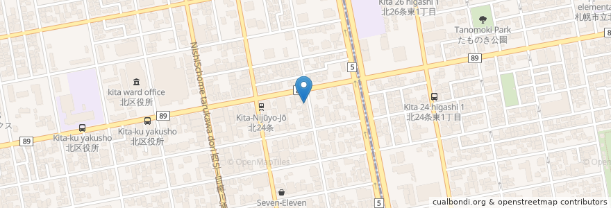 Mapa de ubicacion de ジャクソンビル en Japan, 北海道, 石狩振興局, Sapporo, 北区.