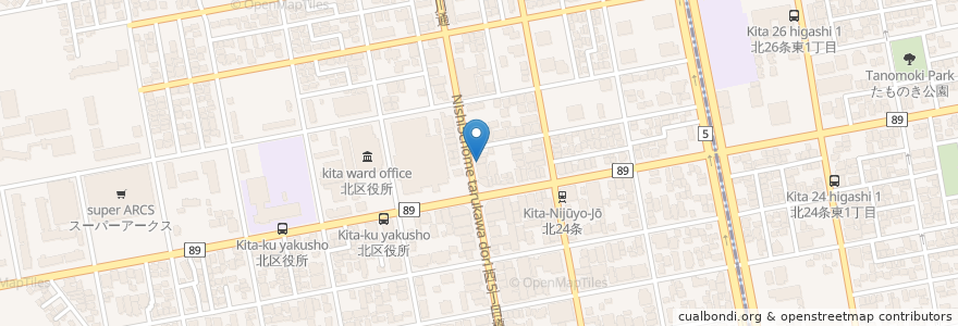 Mapa de ubicacion de モハンディッシュ en اليابان, محافظة هوكايدو, 石狩振興局, 札幌市, 北区.