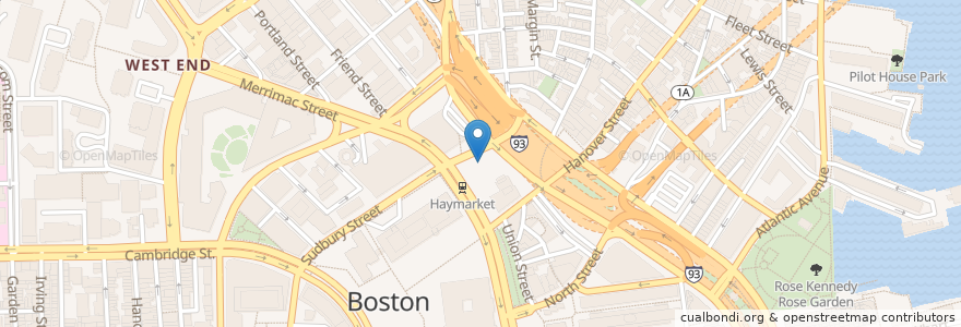 Mapa de ubicacion de Haymarket Garage Parcel 7 en United States, Massachusetts, Suffolk County, Boston.