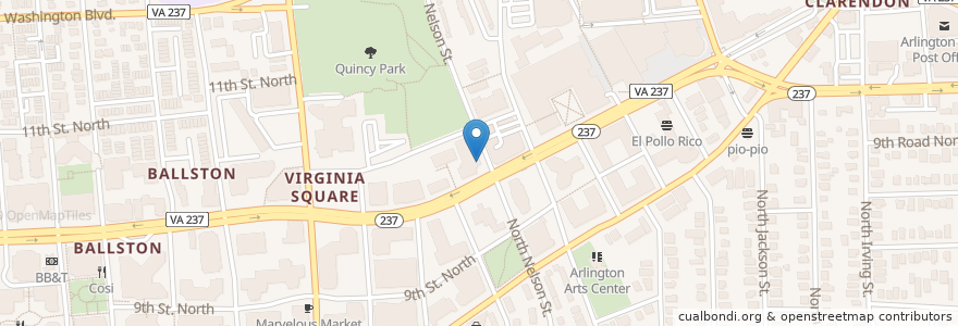 Mapa de ubicacion de Dunkin' Donuts en Stati Uniti D'America, Virginia, Arlington County, Arlington.