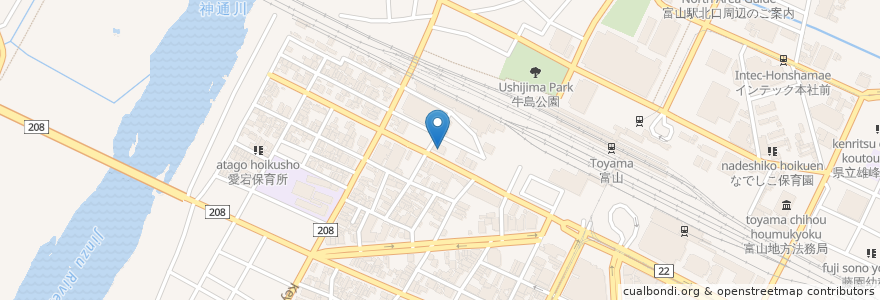 Mapa de ubicacion de サントシ en Japan, Präfektur Toyama, 富山市.
