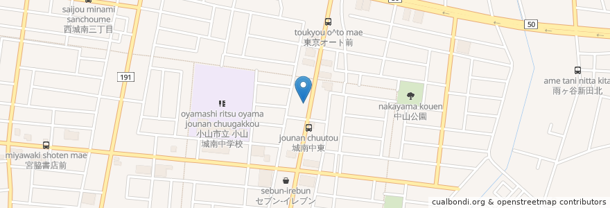 Mapa de ubicacion de ルクプル en 日本, 栃木県, 小山市.