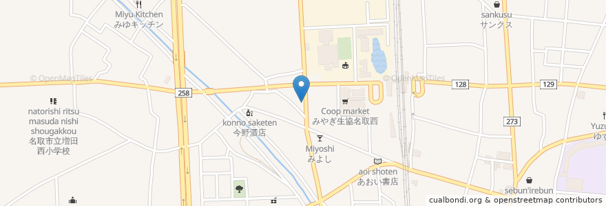 Mapa de ubicacion de 志福亭田吾作 en 日本, 宮城県, 名取市.