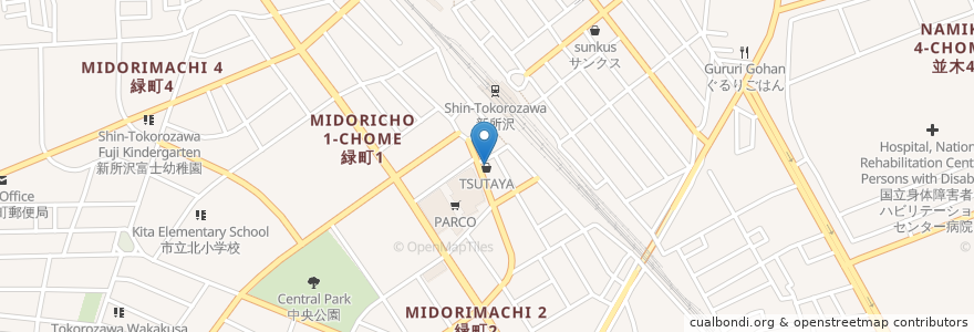 Mapa de ubicacion de 居酒屋 一休 en Japonya, 埼玉県, 所沢市.