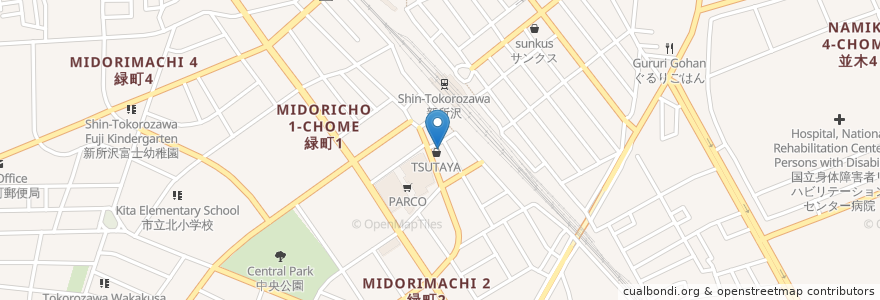 Mapa de ubicacion de メディアカフェポパイ en Japon, Préfecture De Saitama, 所沢市.