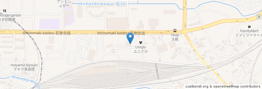 Mapa de ubicacion de 寧々家 仙台幸町店 en اليابان, 宮城県, 仙台市, 宮城野区.