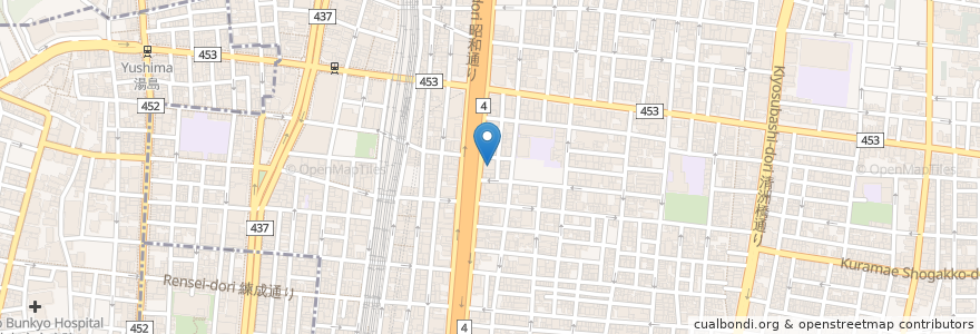 Mapa de ubicacion de 城北信用金庫 en Japan, 東京都, 台東区.
