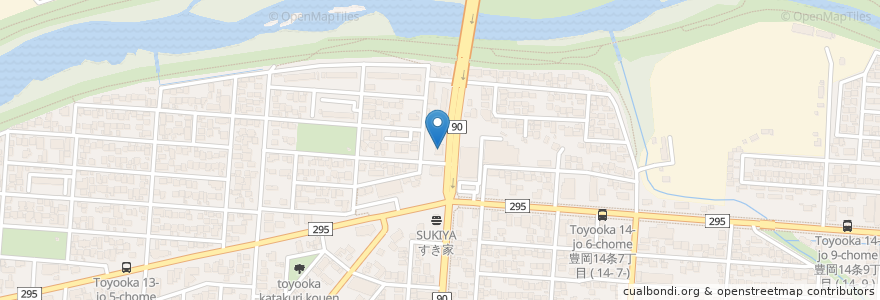 Mapa de ubicacion de 牛若丸 en 일본, 홋카이도, 上川総合振興局, 旭川市.