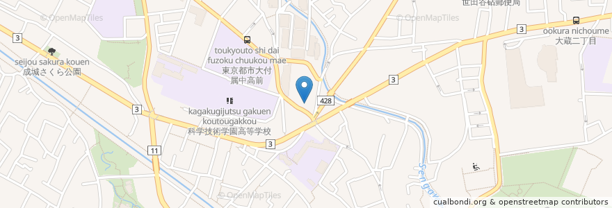 Mapa de ubicacion de サイゼリヤ en Jepun, 東京都, 世田谷区.