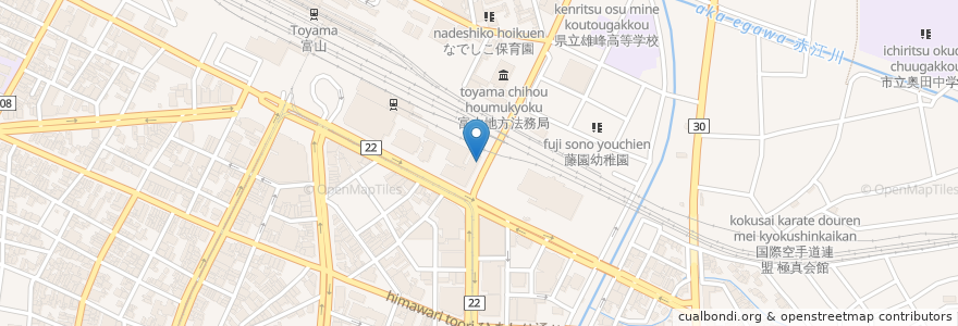 Mapa de ubicacion de ラーメン 一心 富山駅前本店 en اليابان, 富山県, 富山市.