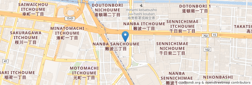 Mapa de ubicacion de カフェ・ド・ラ・ペ en Japonya, 大阪府, 大阪市.