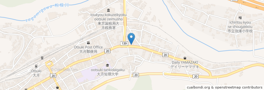 Mapa de ubicacion de エッソ en اليابان, 山梨県, 大月市.