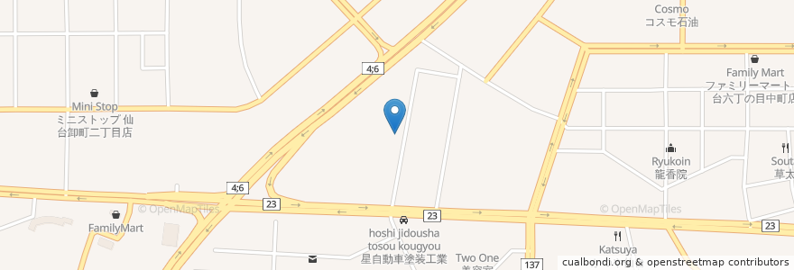 Mapa de ubicacion de 仙台産業医科診療所 en Giappone, 宮城県, 仙台市, 若林区.