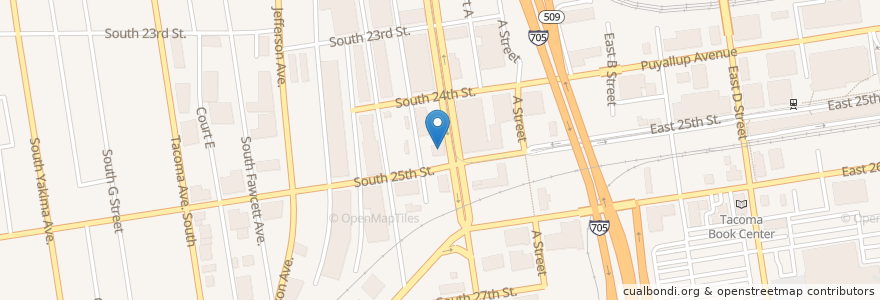Mapa de ubicacion de Jack in the Box en 美利坚合众国/美利堅合眾國, 华盛顿州 / 華盛頓州, Pierce County, Tacoma.