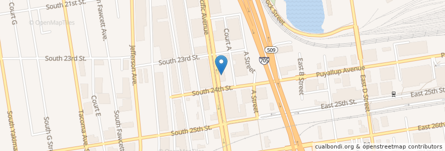 Mapa de ubicacion de US Bank en 미국, 워싱턴, Pierce County, Tacoma.