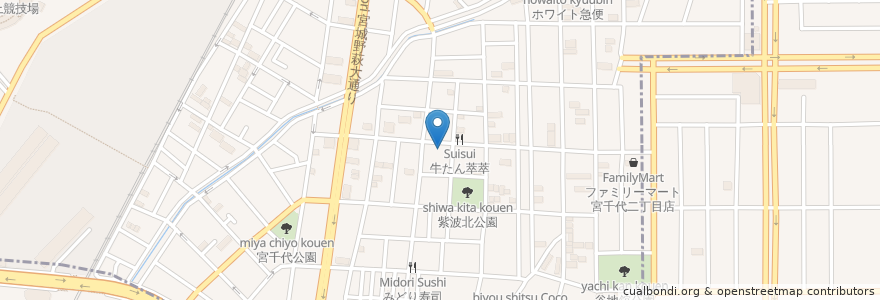 Mapa de ubicacion de 仙台第一歯科医院 en اليابان, 宮城県, 仙台市, 若林区.