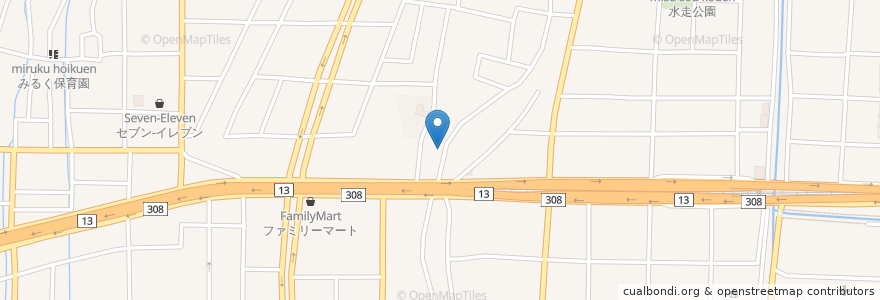 Mapa de ubicacion de 大阪シティ信用金庫 en 日本, 大阪府, 東大阪市.