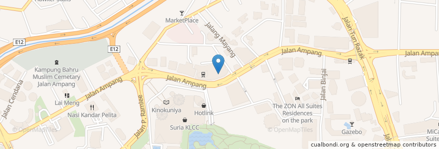 Mapa de ubicacion de KFC en Malasia, Selangor, Kuala Lumpur.