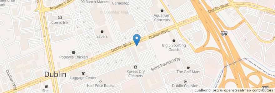 Mapa de ubicacion de Bay Breeze Dental en 미국, 캘리포니아주, 앨러미다 군, Dublin.