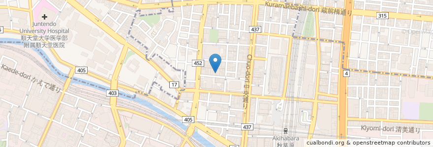 Mapa de ubicacion de レンタルスタジオふらっとBox en 日本, 東京都, 千代田区.