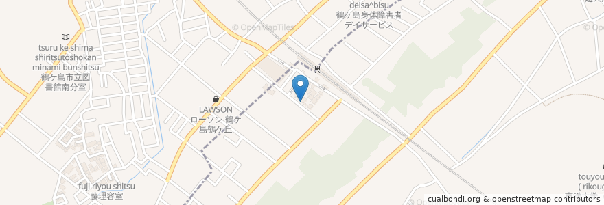 Mapa de ubicacion de 武蔵野銀行鶴ヶ島支店 en Japan, Saitama Prefecture, Tsurugashima, Kawagoe.