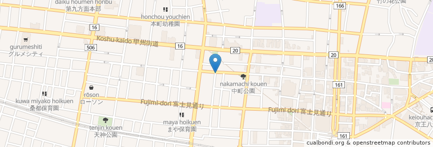 Mapa de ubicacion de 小料理屋 利喜笑店 en Jepun, 東京都, 八王子市.