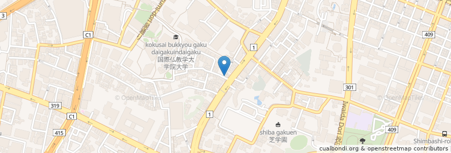 Mapa de ubicacion de Da Olmo en Japon, Tokyo, 港区.