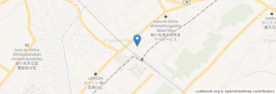 Mapa de ubicacion de 埼玉りそな鶴ヶ島支店 en Jepun, 埼玉県, 鶴ヶ島市, 川越市.