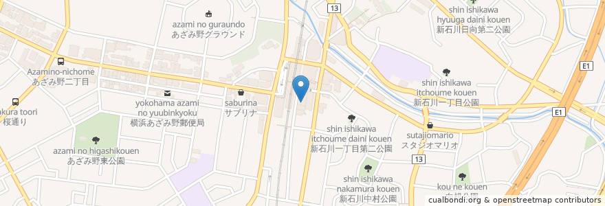 Mapa de ubicacion de 弥太郎 en Jepun, 神奈川県, 横浜市, 青葉区.