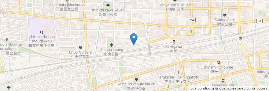 Mapa de ubicacion de ケアサービスききょう en Japão, 静岡県, 掛川市.
