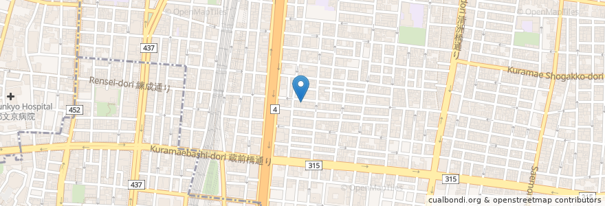 Mapa de ubicacion de キッチンTETSU en Japón, Tokio, Taito.