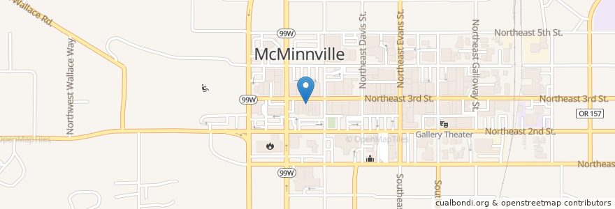 Mapa de ubicacion de Gem Creole Saloon en 미국, 오리건, Yamhill County, Mcminnville.