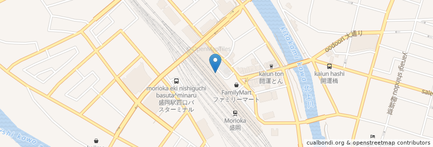 Mapa de ubicacion de 蕎麦にはち en Japonya, 岩手県, 盛岡市.
