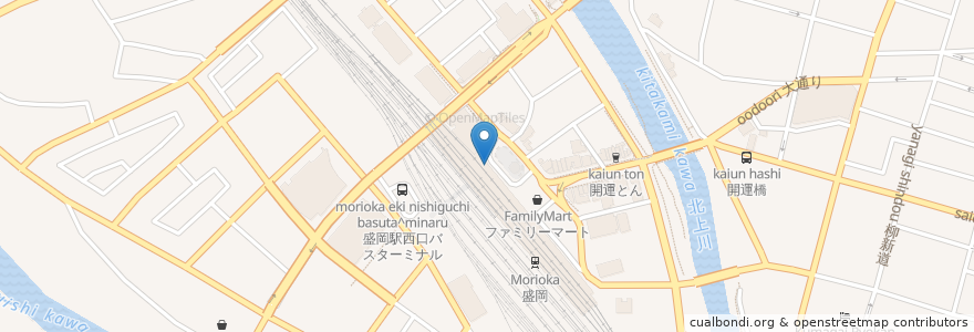 Mapa de ubicacion de ミスタードーナッツ en Japão, 岩手県, 盛岡市.