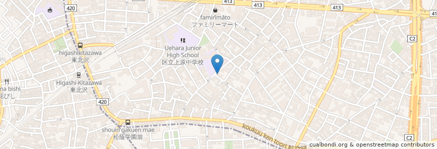 Mapa de ubicacion de 三脇医院 en Japón, Tokio, Shibuya.