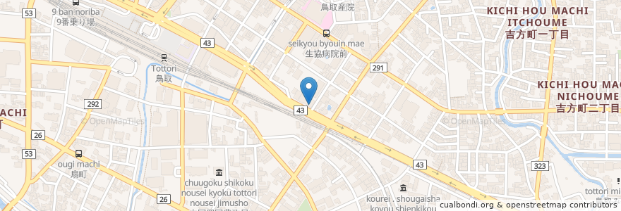 Mapa de ubicacion de すなば珈琲 en Jepun, 鳥取県, 鳥取市.
