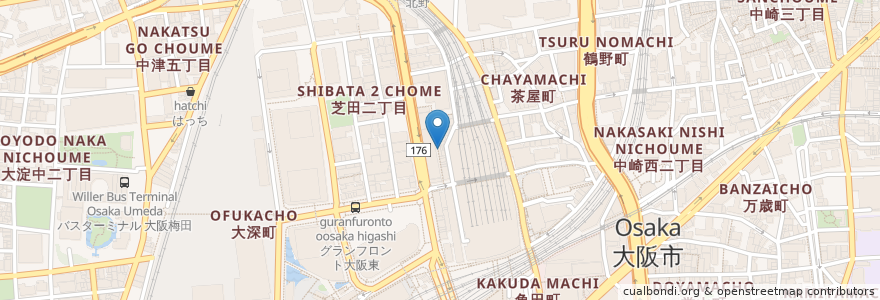 Mapa de ubicacion de ごま屋ちゅう兵衛 せがれ en اليابان, أوساكا, أوساكا, 北区.